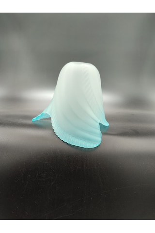 Küçük Avize Camı.3 Kanatlı.mat-mavi Renkte.mum Ampule Göre E.14 Mat Mavi