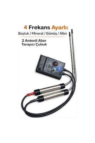 Profesyonel Frekans Üreteçli Alan Tarama Çubuğu-Dedektör 4 Kademeli Boşluk Mineral Gümüş Altın