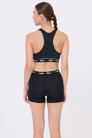 Athleshorts Yüksek Bel Kadın Uzun Boxer Şort-3271 Siyah