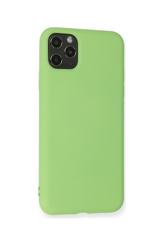 Newface - 990 - iPhone Uyumlu 11 Pro Max Kılıf Nano İçi Kadife Silikon - Csmo-tex - - Yeşil