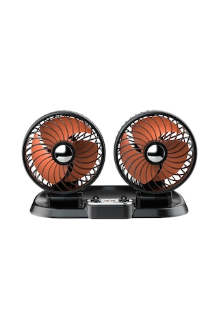 F622u Araba Yaratıcı Katlanabilir Döndürülebilir Çift Kafa Elektrikli Soğutma Fanı Çift Usb Şarj Portu, Stil: 24v Çakmak