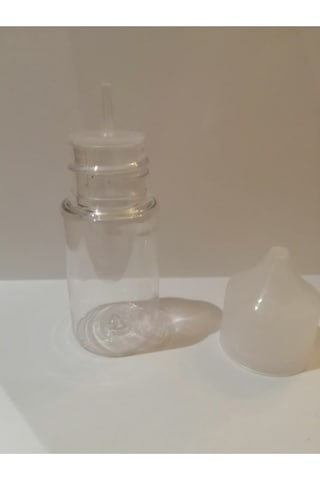 30ml Şeffaf Gorilla Şişe Beyaz Kapak, Plastik Şişe, Boş Şişe, Likit Şişesi, 100 Adet
