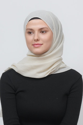 Altobeh Kadın Pratik Kırışık Krinkıl Mira Tesettür Şal - Krem