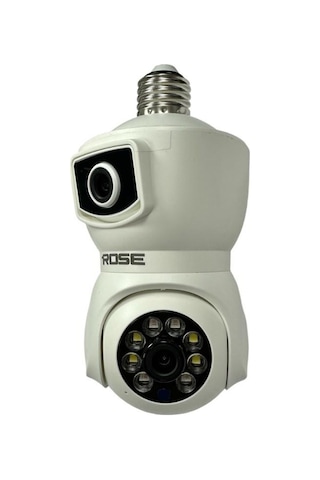 Rose Ahd-30125 Akıllı Wireless Ampül Kamera 360derece Hareketli Çift Kameralı