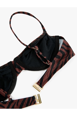 Koton Zebra Desenli Balenli Bikini Üstü Kahverengi Desenli 6sak10155mm