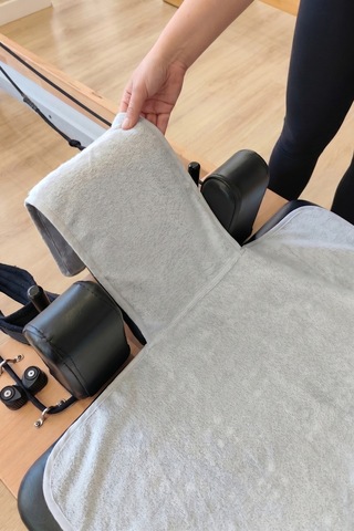 Kaymaz Silikon Tabanlı, Reformer Pilates Havlusu, Ter Emici Bambu Pilates Mat Havlu-gri Grı