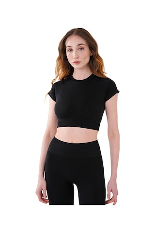 Musclecloth Nova Seamless Crop T-shirt Siyah