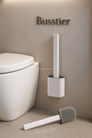 Yapıştırılabilir Tuvalet Fırçası, Silikon Klozet Temizleme Seti, Duvar Tipi Askılı, Kompakt Tasarım, Koku Önleyici, Esnek Uçlu, Hijyenik Banyo Fırçası Siyah