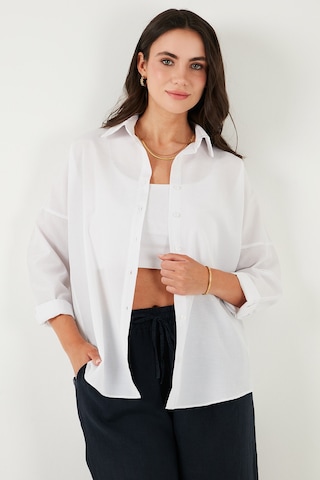 Lela Pamuk Karışımlı Regular Fit Bayan Gömlek 6772418 Beyaz