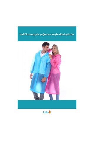 Su Geçirmez Mavi Kalın Naylon Yağmurluk Çok Renkli