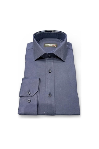 Plus Scorpion Erkek Beyaz Klasik Gömlek Slim Fit, Düz Model, Şık Ofis & Günlük Kombin Lacivert