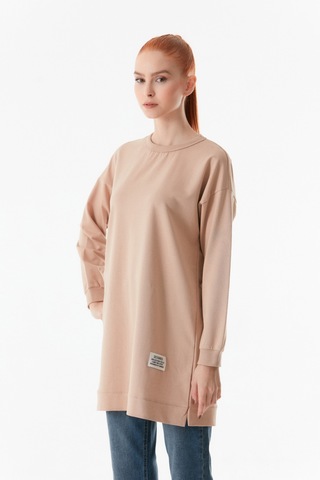 Fullamoda Fullamodest Basic Bisiklet Yaka Tunik 24ygb467204662-bej 24YGB467204662-Bej