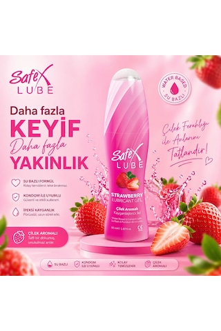 Safex Lube Çilek Aromalı Kayganlaştırıcı Jel 85 ML