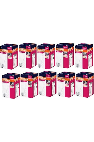 Osram 10'Lu Avantaj Paket 8.5W E27 Led Ampul Gün Işığı Sarı