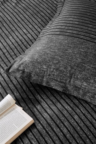 Özdilek Noir King Size Lastikli Çarşaf Nevresim Takımı Antrasit
