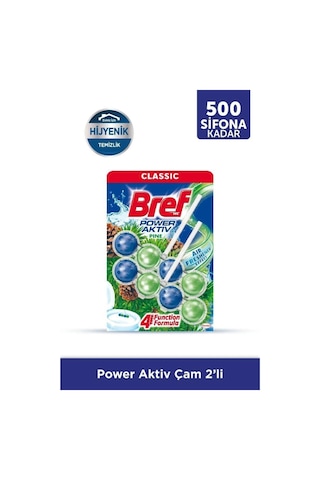 Bref Wc Power Aktiv Duopack Katı Tuvalet Bloğu 3 Çam 2 Okyanus, 5 X 2'Li Paket