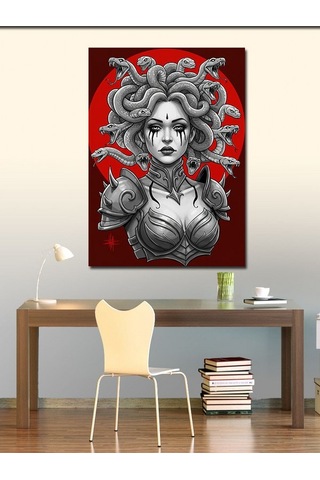 Kanvas Tablo Medusa Ve Yılanlar Çizimi 70cmx100cm