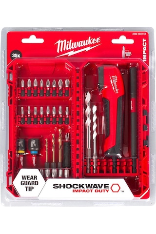 Milwaukee Shockwave Köşe Adaptörlü Tığ Ve Bits Uç Seti 35 Parça 4932 4936 53