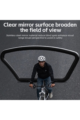 Rockbros 1 Adet Bisiklet Aynası Gidon Dikiz Paslanmaz Çelik Reflektör 360 Derece Dönebilen Ayna - Sağ
