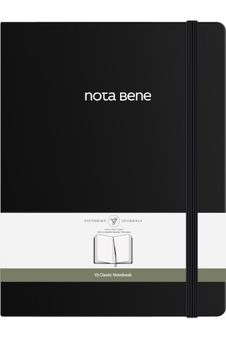 Nota Bene Classic Sert Kapak Defter, 19x25 Cm, Çizgili Siyah