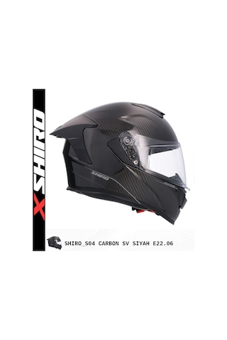 Shiro Fullfacc Carbon&Carb Motosiklet Kaskı Kapalı Siyah