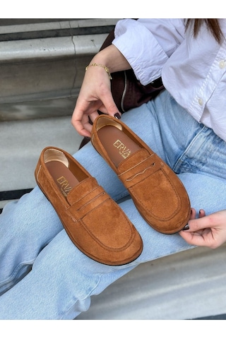 Erva'nın Butiği Taba Süet Daria Kadın Casual Günlük Ayakkabı-6133