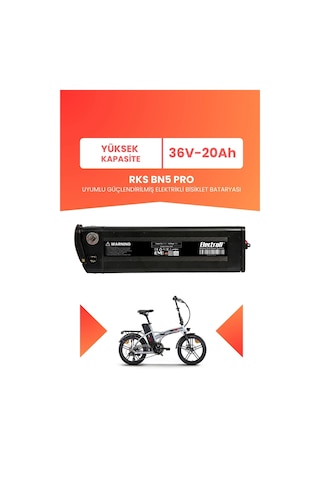 Rks Bn5 Pro Uyumlu 36v 20ah Elektrikli Bisiklet Bataryası Siyah
