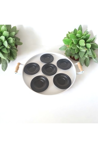 Çay Tabağı-bardak Altlığı-metal Siyah Çay Tabağı-paslanmaz K Siyah