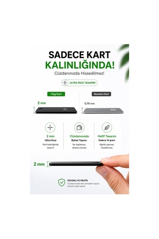 Aircard Find My Destekli Kartlık Takip Cihazı İphone Ve Android Uyumlu Kablosuz Şarj Akıllı Gps Siyah