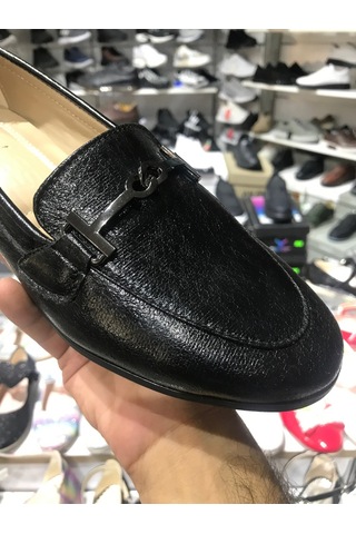 Babet Ayakkabı Düz Taban Siyah
