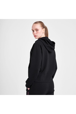 Lescon 25n-2133 Kadın Fermuarlı Kapüşonlu Sweatshirt Siyah