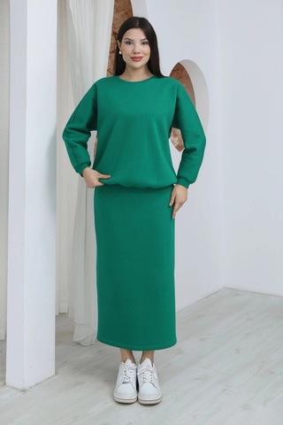 Lodmela Basic Comfort Şardonlu Etekli Takım 6073-yeşil Yeşil