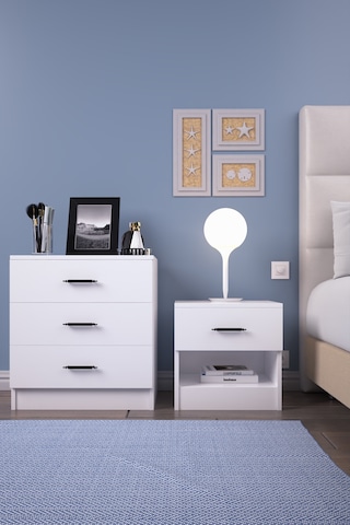 Abete-2 Kapılı Dolap +komodin 1 Çekmeçeli +şifoniyer 3çekmeceli