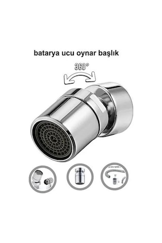 Hareketli Musluk & Batarya Ucu Perletörü- Iç Dişli Oynar Başlı