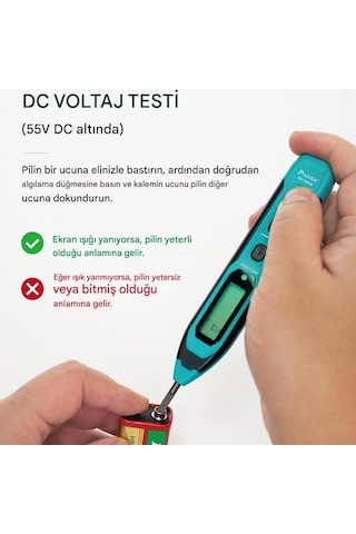 Ten, Proskit Nt-305n Dijital Voltaj Test Kalemi Ac/dc Gerilim Ölçer Elektrik Kontrol Kalemi