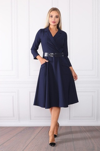 E.T.'S Element'S Kadın Kruvaze Yaka Elbise Lacivert