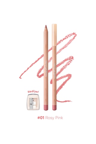 Kremsi Formüle Sahip Dudak Kalemi Ve Kalemtıraş Seti Clıo Velvet Lip Pencil Set 01 Rosy Pink