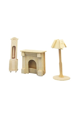 Woodcraft Ahşap Maket Saat ve Lamba Seti Maketi