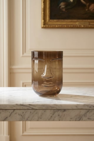 Aura Face Cam Vazo Amber - 20 Cm Kahverengi