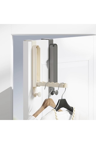 Xiaaokeji Katlanır Çamaşır Kurutma Rafı, Kapı Kancalı Çamaşır Askısı, Taşınabilir Beyaz Beyaz