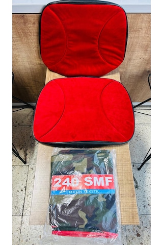 Massey Ferguson 240 Asgari Branda Ve Düz Kırmızı Koltuk Kılıfı Takım