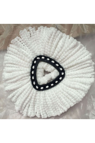 Neevoyu Topaklı Kumaş İçerikli Vileda/o-cedar Uyumlu Üçgen Döner Mop Başkanı - Kaliteli, Hafif Ve Dayanıklı - Beyaz