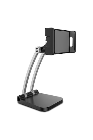 Yaozixa Siyah Masaüstü Telefon Ve Tablet Tutucu 360 Derece Döner Ayarlanabilir 4-13 İnç Uyumlu Canlı Yayın Ve Ders İçin Abs+metal Dayanak