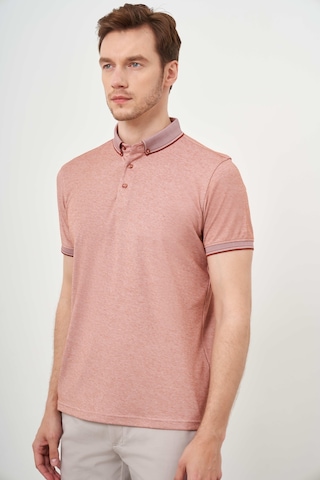 Morven Erkek Kiremit Trend Merserize Düz Düğmeli Yaka Dynamic Fit T-shirt 24ys018011460 Kiremit