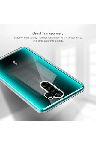 Xiaomi Redmi Note 8 Pro Kılıf Tam Şeffaf Silikon Transparan