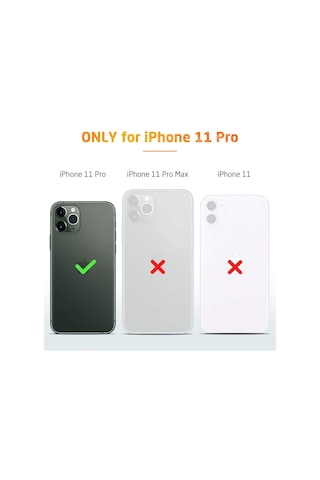 Teknomoda Apple Uyumlu iPhone 11 PRO Kılıf Boyun Omuz Askılı iPli Anti Şok Köşe Korumalı Şeffaf Silikon