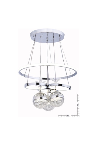 Galaksi 3 Top Krom Led Avize Krom