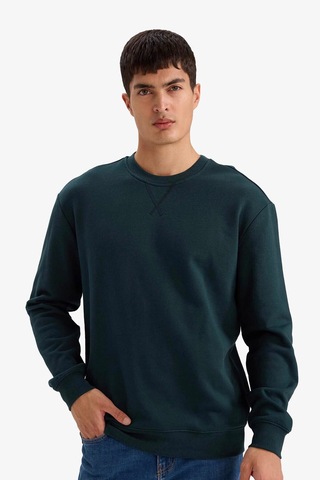 Defacto %100 Pamuk Basic Sweatshirt E8339AX26SP Yeşil