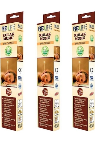 Relife Kulak Temizleme Mumu Çubuğu 3 Kutu 6 Çubuk