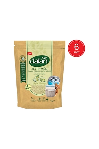 Dalan Zeytin Mucizesi Zeytinyağlı Granül Matik Sabun Tozu 32 Yıkama 6 x 1 KG